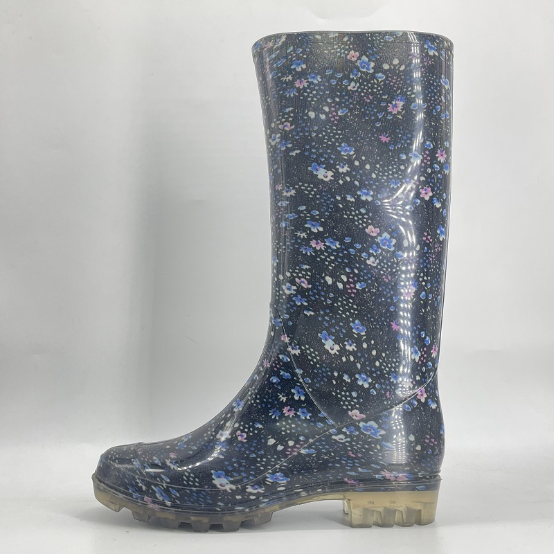 Women's Rain Boots Floral Pattern hign leg slip resistant rain boots