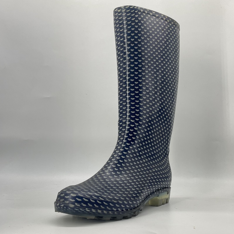 High leg Heart shaped Patterned Women's Rain Boots