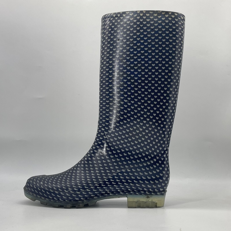 Advanced sense dark gray women's knee high rain boots-2
