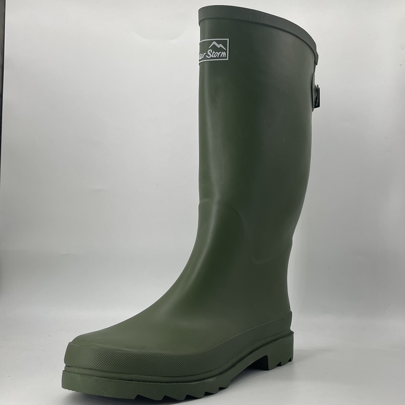 24-1Simple Tall Waterproof Gumboots for Ladies