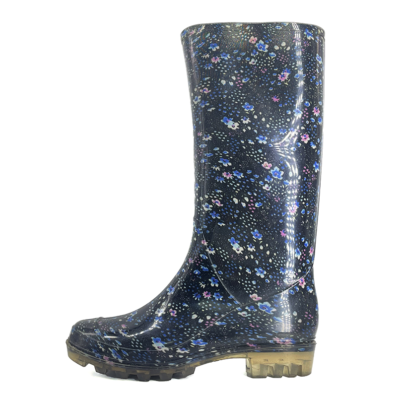 Women's Rain Boots Floral Pattern hign leg slip resistant rain boots