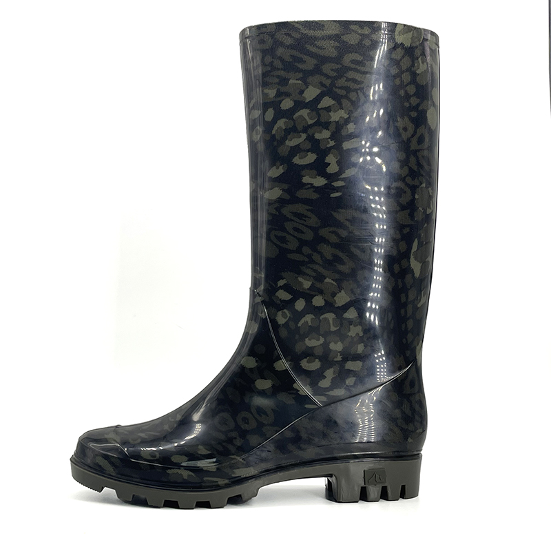 Advanced sense dark gray women's knee high rain boots-2(1)