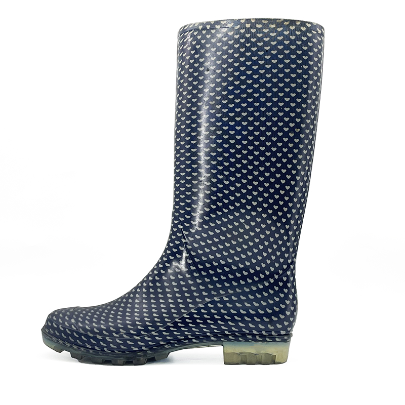Advanced sense dark gray women's knee high rain boots-2