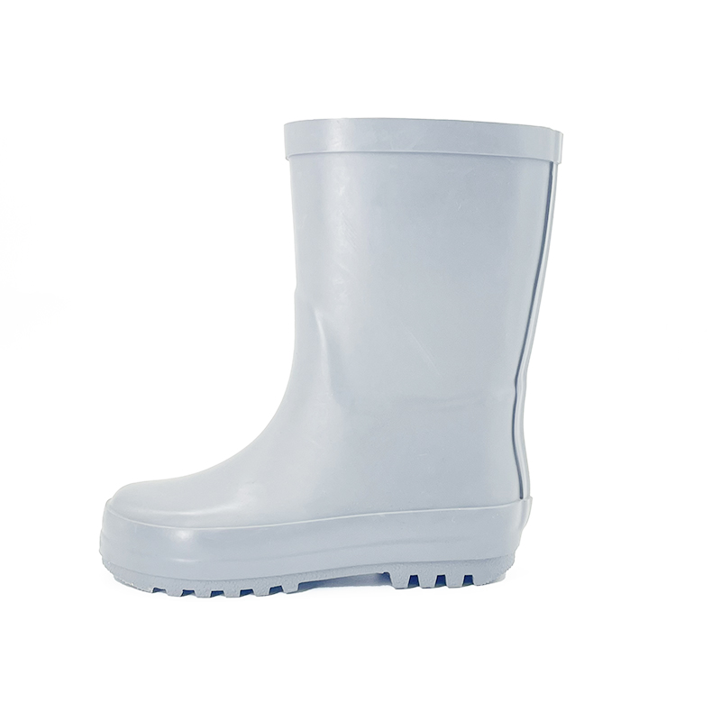 Minimalism mild blue matte rubber waterproof rain boots 