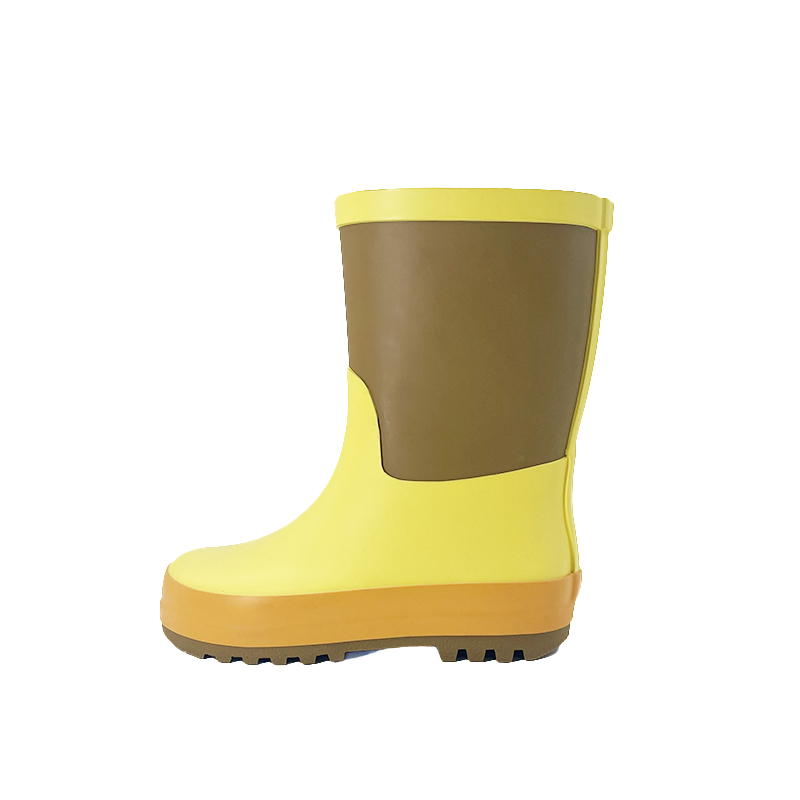 Splice yellow matte rubber fashionable rain boots 