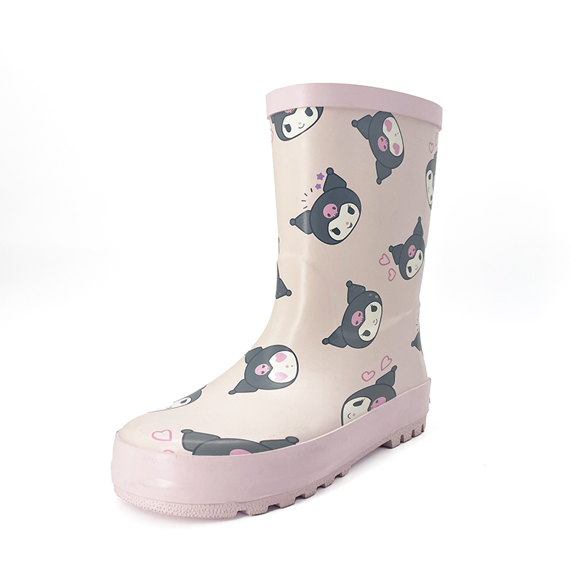 kuromi pattern matte rubber waterproof rainboots