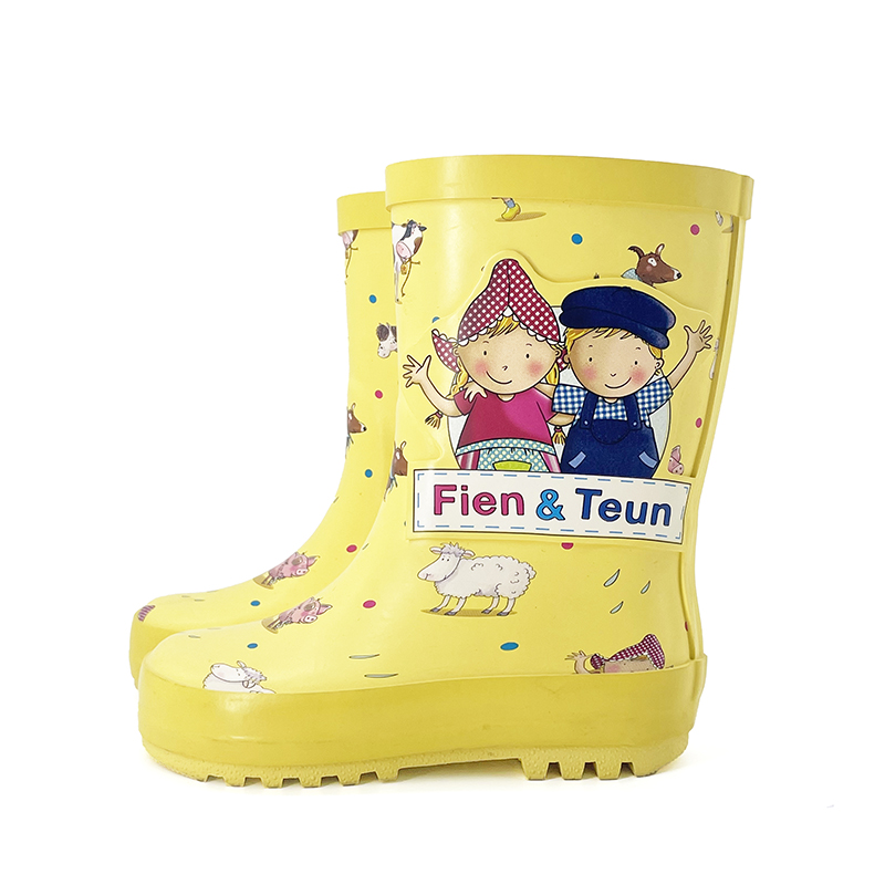 Fien and Teun cartoon print waterproof rubber rain boots