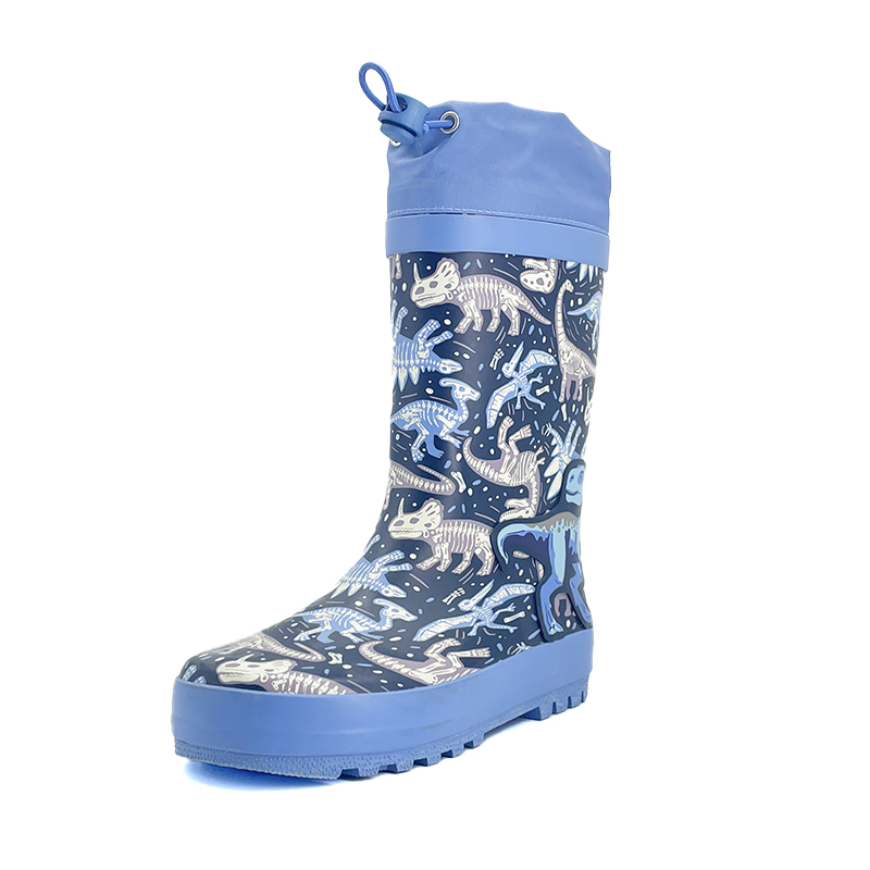 Dinosaur vestige theme rubber fashionable collar rain boots (1)