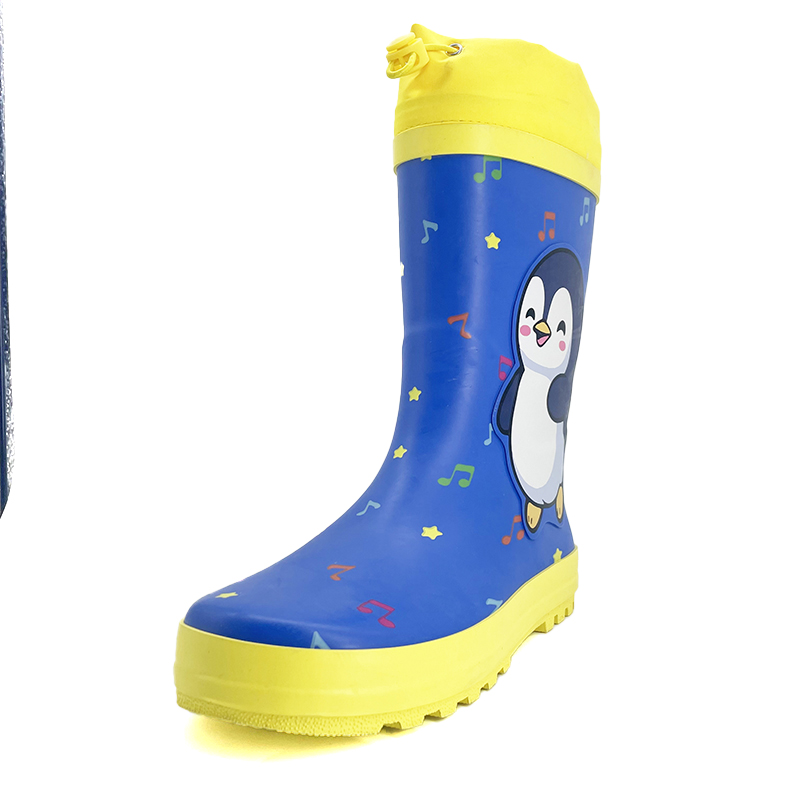 Happy penguin matte rubber waterprrof rain boots  
